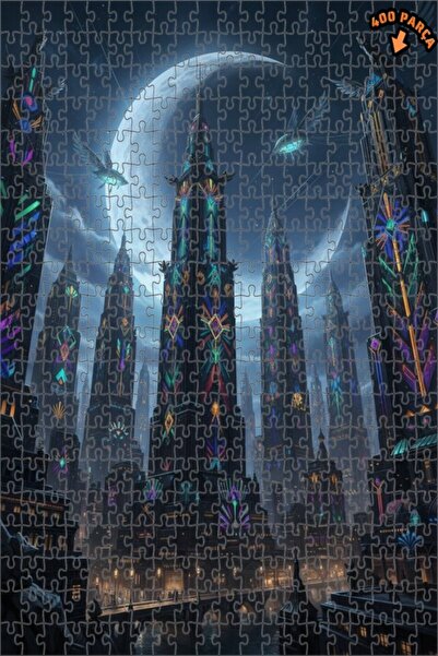 Teona Ahşap لغز خشبي بإطار مزدوج الطبقات بمظهر لوحة زيتية لمنظر المدينة الخيا...