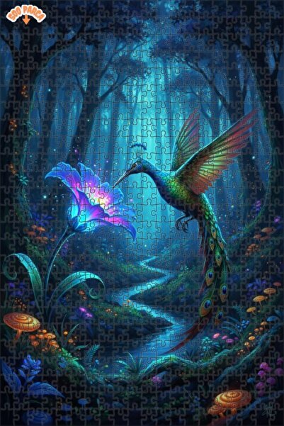 Teona Ahşap لغز خشبي مؤطر بطبقتين من ماركة Magical Forest، بتصميم طائر الفراش...