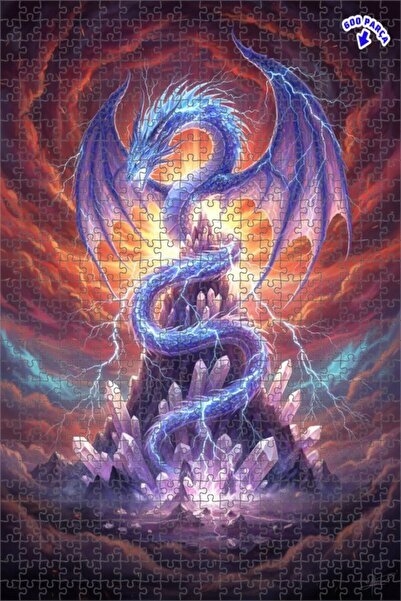 Teona Ahşap لغز خشبي بإطار مزدوج الطبقات بمظهر فني رقمي لعاصفة التنين الكريست...