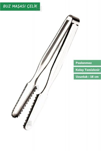 Homerest Buz Maşası Paslanmaz Buz Kaşığı Çelik Inox 16 Cm, Düz Model Buz Maşası