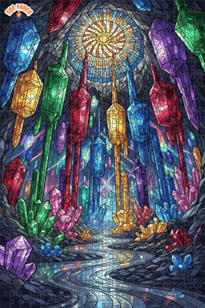 Teona Ahşap لغز خشبي بإطار مزدوج الطبقات بمظهر الألوان المائية وبريق الكهف ال...