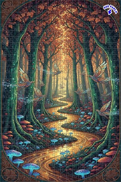 Teona Ahşap لغز خشبي بإطار مزدوج الطبقات بمظهر لوحة زيتية لطيور الغابة الخيال...