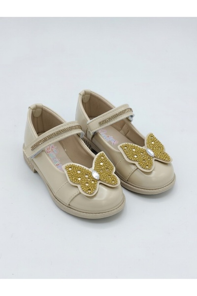 Lideral Каменна пеперуда Детайлни балетни пантофки за момичета Блестяща лачен...