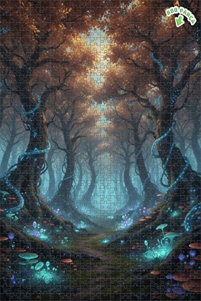 Teona Ahşap لغز خشبي بإطار مزدوج الطبقات من أضواء الغابة الغامضة 800 قطعة 70x50