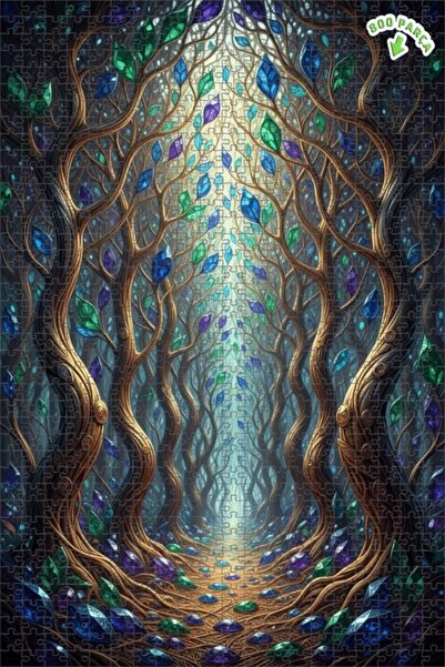 Teona Ahşap لغز خشبي غامض على شكل غابة كريستالية، لغز خشبي بإطار مزدوج الطبقا...