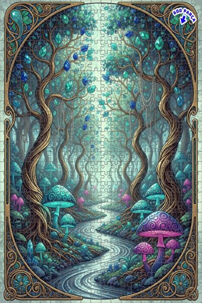 Teona Ahşap لغز خشبي حديث ذو طابقين بإطار، بتصميم شلال الغابة السحرية بمظهر ل...