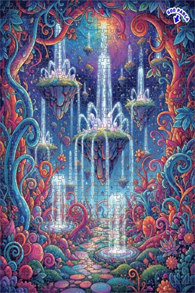 Teona Ahşap لغز خشبي مؤطر بطبقتين من الألوان المائية الملونة لعالم الشلالات ا...