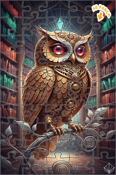 Teona Ahşap فن البومة الميكانيكية 50 قطعة 15x25