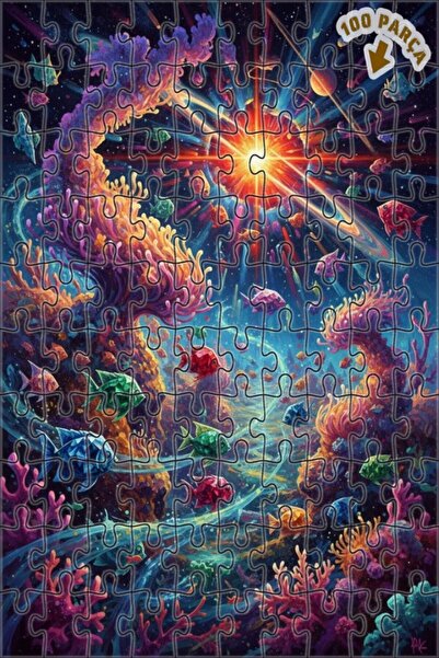 Teona Ahşap لوحة زيتية فنية عالمية لأسماك بحر المرجان، لوحة خشبية مؤطرة بطبقت...