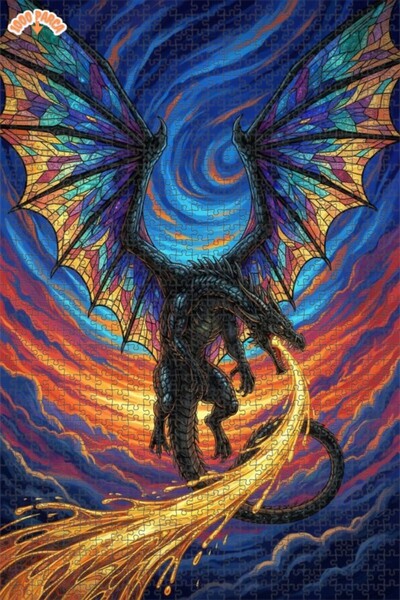 Teona Ahşap لغز خشبي بإطار مزدوج الطبقات مع أجنحة زجاجية ملونة تتنفس نيران ال...