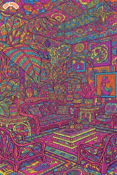 Teona Ahşap لغز خشبي ملون بنمط فني بوهيمي ذو طبقتين بإطار 500 قطعة 50x30