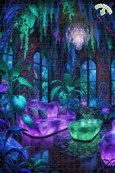 Teona Ahşap لغز خشبي مؤطر بطبقتين بمظهر لوحة زيتية كريستالية غامضة 800 قطعة 7...