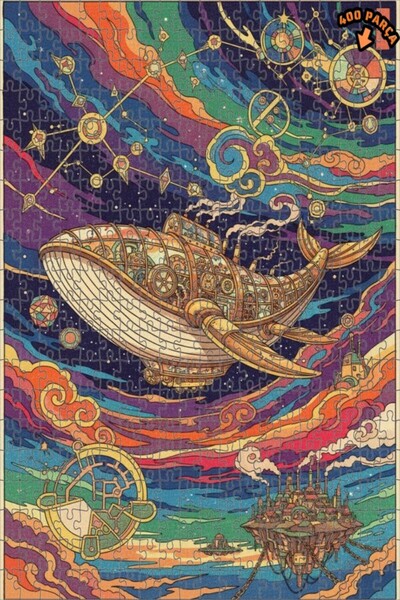 Teona Ahşap لغز خشبي بإطار مزدوج الطبقات بنمط الحوت الأزرق السماوي على طراز س...