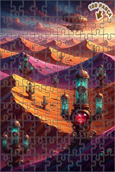 Teona Ahşap لغز خشبي بإطار مزدوج الطبقات بمظهر لوحة زيتية على طراز عالم الصحر...