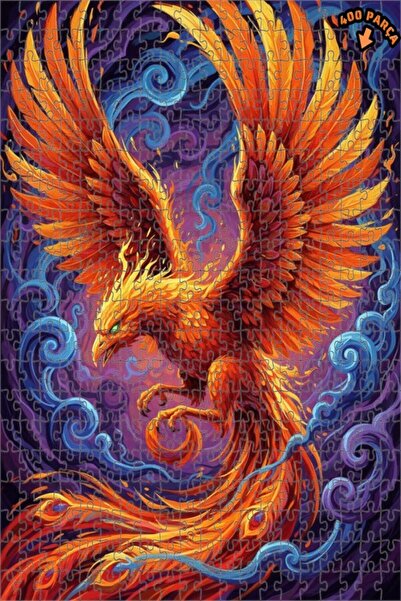 Teona Ahşap لغز خشبي مؤطر بطبقتين بمظهر لوحة زيتية لطائر الفينيق الغامض 400 ق...