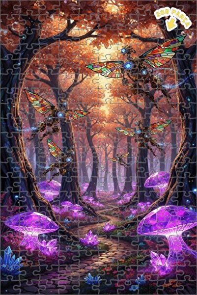 Teona Ahşap لغز خشبي ميكانيكي على شكل غابة سحرية مكون من طابقين بإطار 200 قطع...