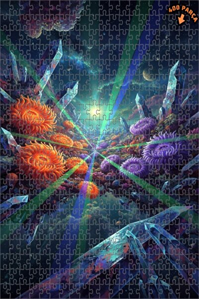 Teona Ahşap لوحة زيتية لزهور الكريستال البراقة في الكوكب، لغز خشبي بإطار مزدو...