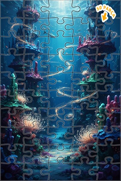 Teona Ahşap لغز خشبي بتصميم منظر طبيعي تحت الماء لملكة حورية البحر السحرية، 5...