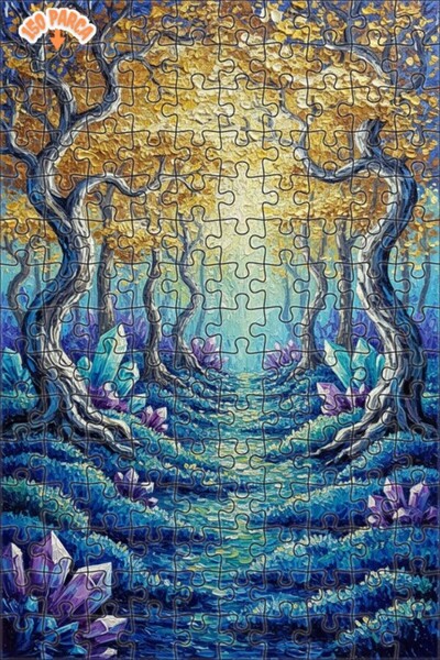 Teona Ahşap لغز خشبي مؤطر بطبقتين بمظهر لوحة زيتية لغابة كريستالية سحرية 150 ...