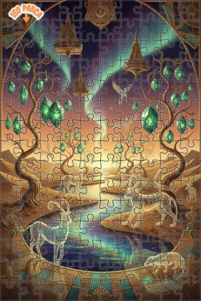 Teona Ahşap لغز خشبي مؤطر بطبقتين من أشجار الياقوت السحرية 150 قطعة 20x30