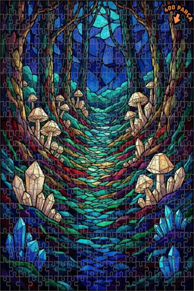 Teona Ahşap لغز خشبي بإطار مزدوج الطبقات من كريستال الغابة الغامضة 400 قطعة 3...