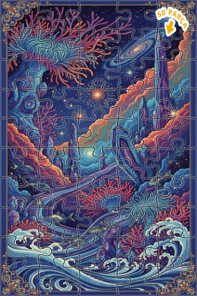 Teona Ahşap لغز خشبي رائع ذو طابقين بإطار مع مشهد شلال كريستالي تحت الماء، 50...