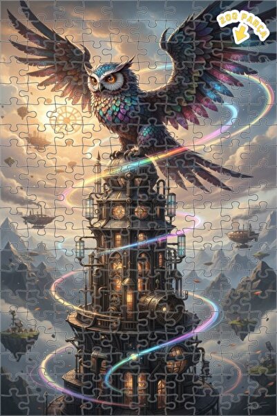 Teona Ahşap لغز خشبي بإطار مزدوج الطبقات بمظهر لوحة زيتية لبومة ميكانيكية سحر...