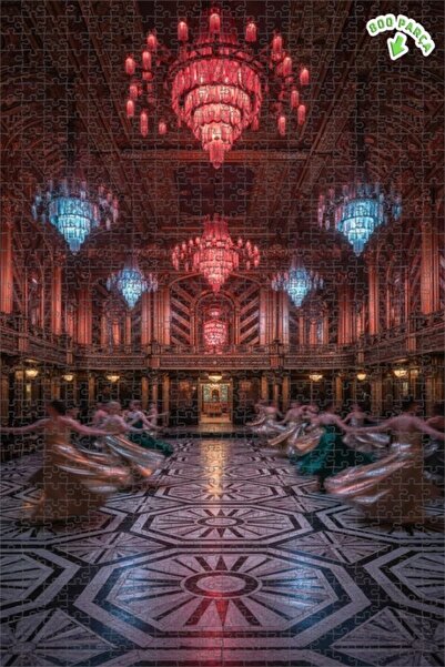 Teona Ahşap لوحة زيتية لنساء يرقصون الفالس في قاعة الرقص، لغز خشبي بإطار مزدو...