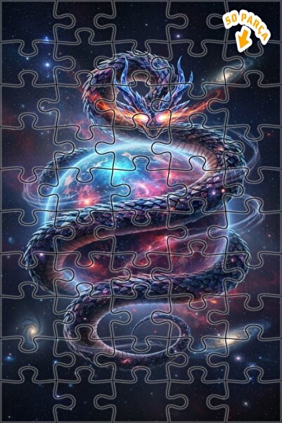 Teona Ahşap لغز خشبي بإطار مزدوج الطبقات من نوع التنين الكوني، 50 قطعة، 15×25