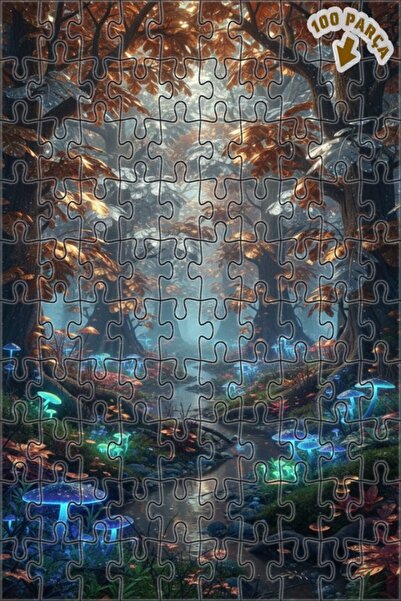 Teona Ahşap لغز خشبي مؤطر بطبقتين من سحر الغابة الغامضة 100 قطعة 25×25