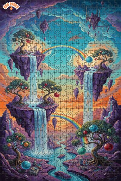 Teona Ahşap لغز فني بتصميم شلالات السماء الخيالية بمظهر اللوحات الزيتية 500 ق...