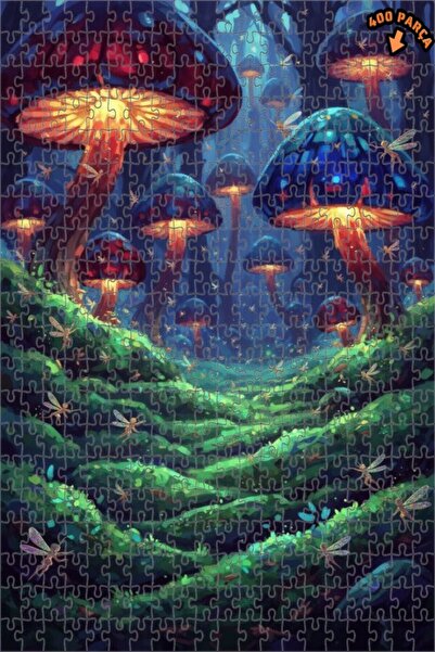 Teona Ahşap لغز خشبي مؤطر بطبقتين بمظهر لوحة زيتية لغابة سحرية 400 قطعة 35×35