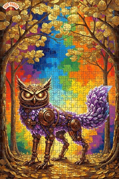 Teona Ahşap لوحة زيتية سحرية على شكل بومة في الغابة، لغز خشبي بإطار مزدوج الط...