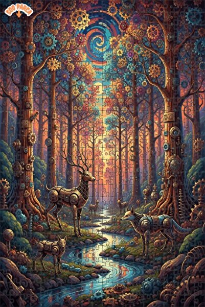 Teona Ahşap لغز خشبي ميكانيكي على شكل غزلان الغابة وذئاب بهيكل مزدوج الطبقات ...