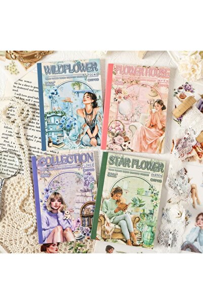 İthal U1-20 Pages Girl and Flower Sticker Book