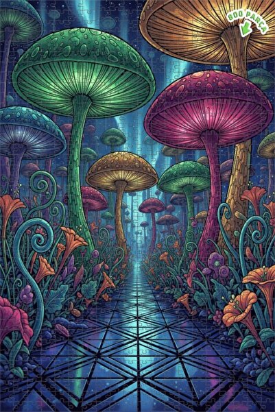 Teona Ahşap لغز خشبي مؤطر بطبقتين من غابة الفطر السحرية 800 قطعة 70x50