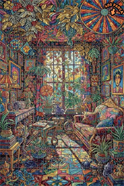 Teona Ahşap لوحة فنية بتأثير الزيت الملون لغرفة سحرية 400 قطعة 35×35