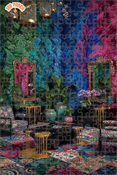 Teona Ahşap لغز خشبي بمظهر لوحة زيتية يشبه الحلم الاستوائي 150 قطعة 20×30