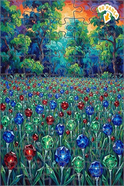 Teona Ahşap لغز خشبي بمظهر لوحة زيتية من ميستيك دايموند جاردن 50 قطعة 15×25