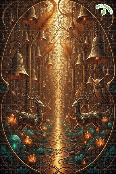 Teona Ahşap لغز خشبي بإطار مزدوج الطبقات بمظهر لوحة زيتية سحرية ذهبية اللون 8...