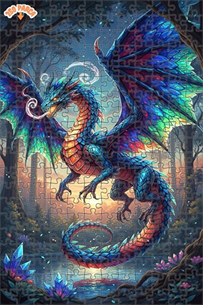 Teona Ahşap لغز خشبي بإطار مزدوج الطبقات من كريستال دراجون فورست الفني، 250 ق...