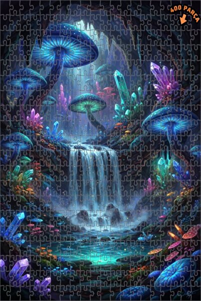 Teona Ahşap لغز خشبي بتصميم شلال كريستالي سحري بمظهر لوحة زيتية 400 قطعة 35×35