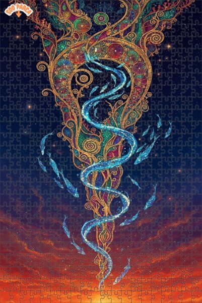 Teona Ahşap لغز خشبي مؤطر بطبقتين من فن يونيكورن الغامض 500 قطعة 50x30