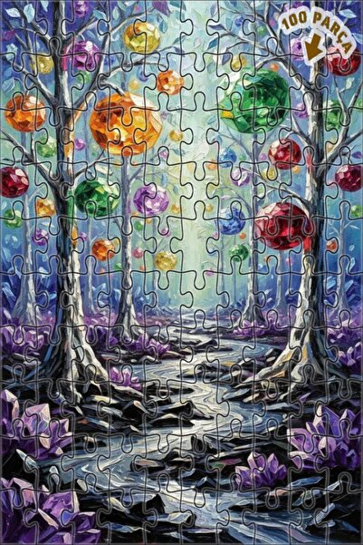 Teona Ahşap لغز خشبي بإطار مزدوج الطبقات بمظهر لوحة زيتية لرحلة الغابة الكريس...