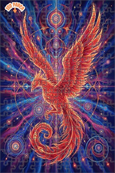 Teona Ahşap لغز خشبي بإطار مزدوج الطبقات بمظهر لوحة زيتية لطائر العنقاء المتو...