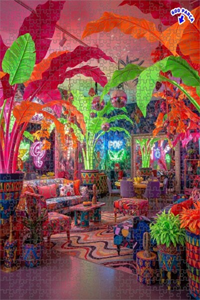 Teona Ahşap لغز خشبي بمظهر لوحة زيتية لغرفة حفلات استوائية نابضة بالحياة 600 ...