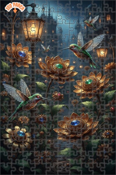 Teona Ahşap لغز خشبي ميكانيكي سحري على شكل طائر الطنان ذو طابقين بإطار 150 قط...