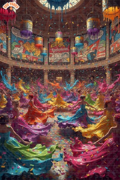 Teona Ahşap لغز خشبي ملون بإطار مزدوج الطبقات من بوب آرت 500 قطعة 50x30