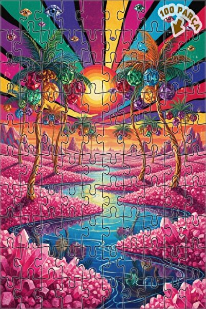 Teona Ahşap لغز خشبي بإطار مزدوج الطبقات من رؤيا كريستال بارادايس 100 قطعة 25×25