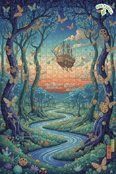 Teona Ahşap لغز خشبي بإطار مزدوج الطبقات على شكل سفينة طائرة في الغابة الغامض...